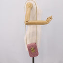 Miu Miu Matelasse Chain Shoulder Bag Leather Pink Gold Auth 207619V-22
