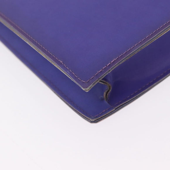 CHANEL Hologram Chain Shoulder Bag Vinyl Purple Silver CC Auth 207620A