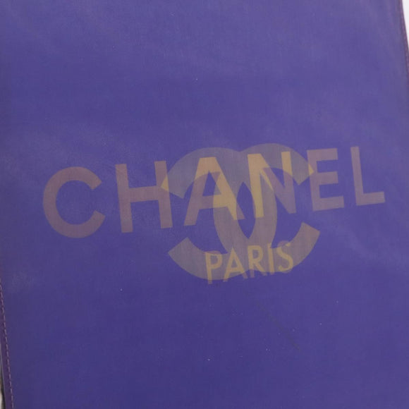 CHANEL Hologram Chain Shoulder Bag Vinyl Purple Silver CC Auth 207620A