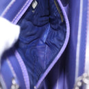 CHANEL Hologram Chain Shoulder Bag Vinyl Purple Silver CC Auth 207620A-11
