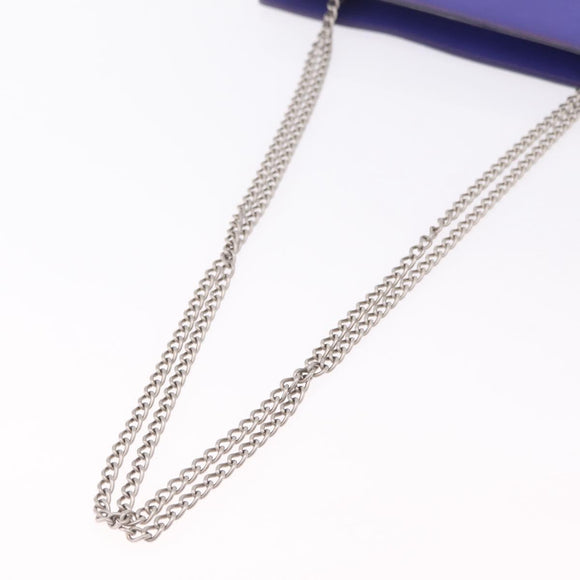 CHANEL Hologram Chain Shoulder Bag Vinyl Purple Silver CC Auth 207620A
