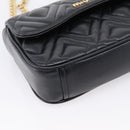Miu Miu Chain Shoulder Bag Leather Black Gold Auth 207621SAM-14