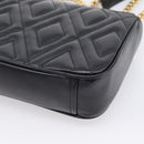 Miu Miu Chain Shoulder Bag Leather Black Gold Auth 207621SAM-15