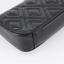 Miu Miu Chain Shoulder Bag Leather Black Gold Auth 207621SAM-16