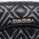 Miu Miu Chain Shoulder Bag Leather Black Gold Auth 207621SAM-17