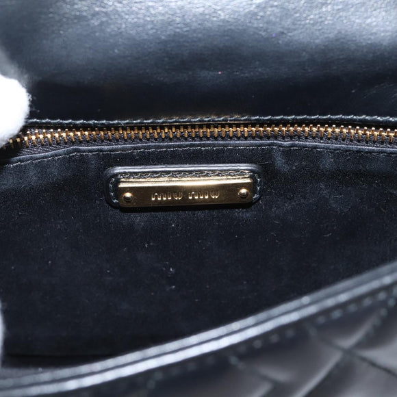 Miu Miu Chain Shoulder Bag Leather Black Gold Auth 207621SAM