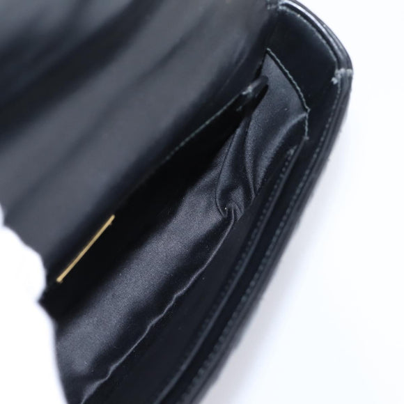 Miu Miu Chain Shoulder Bag Leather Black Gold Auth 207621SAM