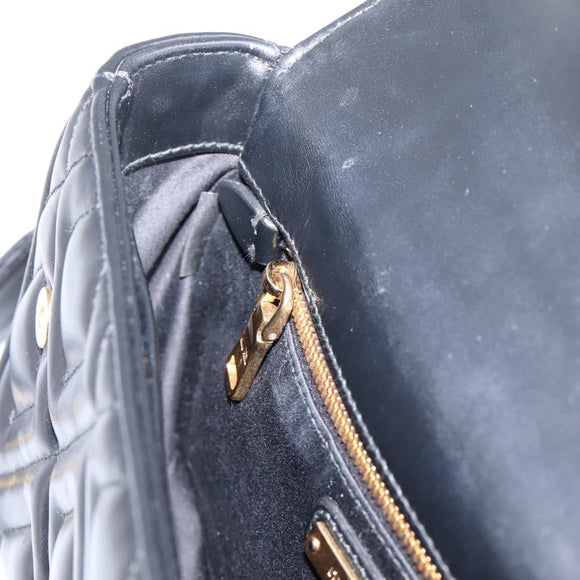 Miu Miu Chain Shoulder Bag Leather Black Gold Auth 207621SAM