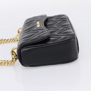 Miu Miu Chain Shoulder Bag Leather Black Gold Auth 207621SAM-3