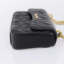 Miu Miu Chain Shoulder Bag Leather Black Gold Auth 207621SAM-4