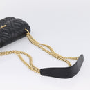 Miu Miu Chain Shoulder Bag Leather Black Gold Auth 207621SAM-7