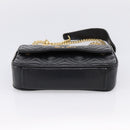 Miu Miu Chain Shoulder Bag Leather Black Gold Auth 207621SAM-5