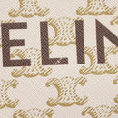 CELINE Triomphe Mini Vertical Cabas Hand Bag PVC 2way White Gold Auth 207623V-10