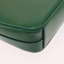 PRADA Chain Shoulder Bag Safiano Leather Green Silver Auth 207634V-18
