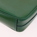 PRADA Chain Shoulder Bag Safiano Leather Green Silver Auth 207634V-19