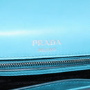 PRADA Chain Shoulder Bag Safiano Leather Green Silver Auth 207634V-25