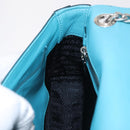 PRADA Chain Shoulder Bag Safiano Leather Green Silver Auth 207634V-27