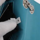 PRADA Chain Shoulder Bag Safiano Leather Green Silver Auth 207634V-9