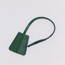 PRADA Chain Shoulder Bag Safiano Leather Green Silver Auth 207634V-10