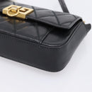 GIVENCHY Shoulder Bag Leather 2way Black Gold Auth 207635A-12