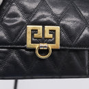 GIVENCHY Shoulder Bag Leather 2way Black Gold Auth 207635A-16