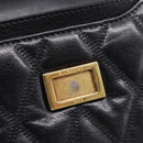 GIVENCHY Shoulder Bag Leather 2way Black Gold Auth 207635A-18