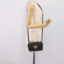 GIVENCHY Shoulder Bag Leather 2way Black Gold Auth 207635A-27