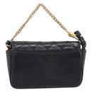 GIVENCHY Shoulder Bag Leather 2way Black Gold Auth 207635A-3
