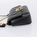 GIVENCHY Shoulder Bag Leather 2way Black Gold Auth 207635A-4