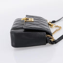 GIVENCHY Shoulder Bag Leather 2way Black Gold Auth 207635A-5