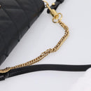 GIVENCHY Shoulder Bag Leather 2way Black Gold Auth 207635A-7