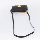 GIVENCHY Shoulder Bag Leather 2way Black Gold Auth 207635A-9