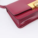 Bottega Veneta Shoulder Bag Leather Wine Red Gold Auth 207636V-14