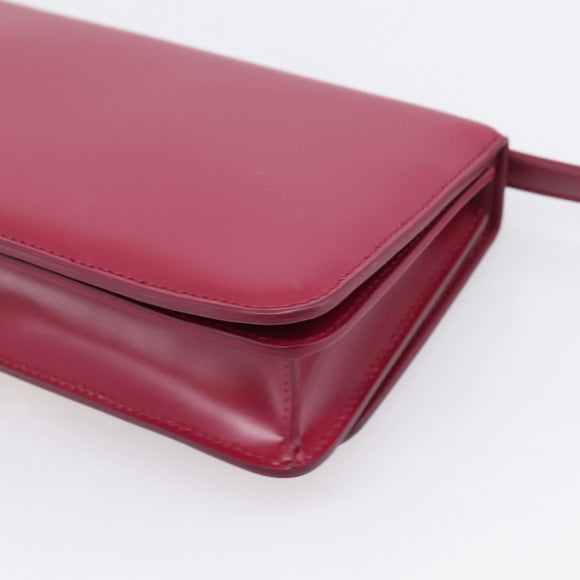 Bottega Veneta Shoulder Bag Leather Wine Red Gold Auth 207636V