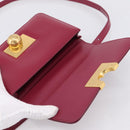 Bottega Veneta Shoulder Bag Leather Wine Red Gold Auth 207636V-10