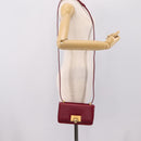 Bottega Veneta Shoulder Bag Leather Wine Red Gold Auth 207636V-22