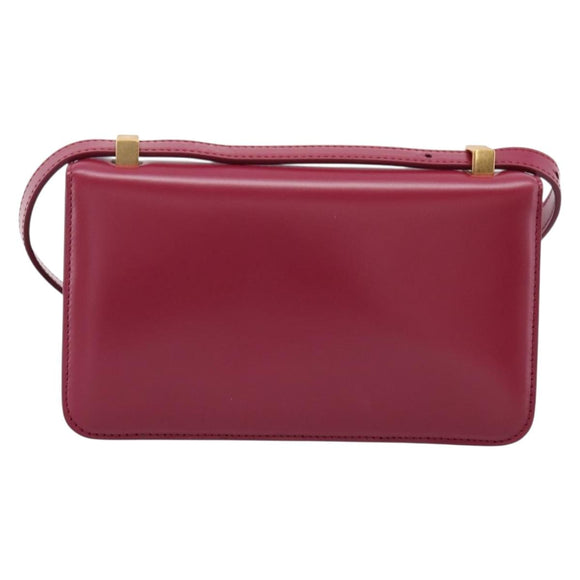 Bottega Veneta Shoulder Bag Leather Wine Red Gold Auth 207636V