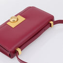 Bottega Veneta Shoulder Bag Leather Wine Red Gold Auth 207636V-6