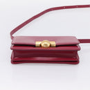 Bottega Veneta Shoulder Bag Leather Wine Red Gold Auth 207636V-5