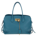 LOUIS VUITTON Mira MM Hand Bag Leather Blue M55023 LV Auth 207637M-2