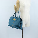 LOUIS VUITTON Mira MM Hand Bag Leather Blue M55023 LV Auth 207637M-28