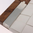 Bottega Veneta MAXI INTRECCIATO Clutch Bag Leather White Gold Auth 207638M-8
