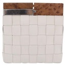 Bottega Veneta MAXI INTRECCIATO Clutch Bag Leather White Gold Auth 207638M-2