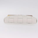 Bottega Veneta MAXI INTRECCIATO Clutch Bag Leather White Gold Auth 207638M-6
