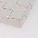 Bottega Veneta MAXI INTRECCIATO Clutch Bag Leather White Gold Auth 207638M-7