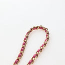 CHANEL Matelasse Chain Shoulder Pouch Patent Leather 2way Pink CC Auth 207644SM-16