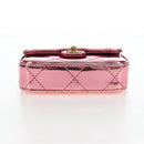 CHANEL Matelasse Chain Shoulder Pouch Patent Leather 2way Pink CC Auth 207644SM-5