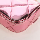 CHANEL Matelasse Chain Shoulder Pouch Patent Leather 2way Pink CC Auth 207644SM-20