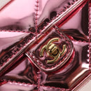 CHANEL Matelasse Chain Shoulder Pouch Patent Leather 2way Pink CC Auth 207644SM-21
