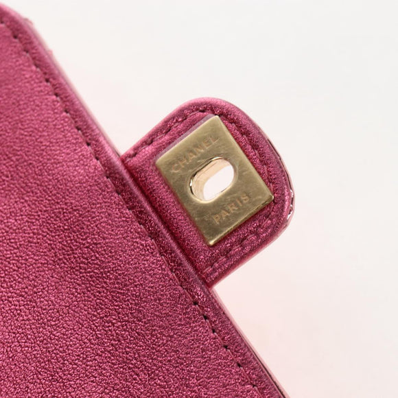 CHANEL Matelasse Chain Shoulder Pouch Patent Leather 2way Pink CC Auth 207644SM